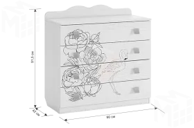  Комод  Фэнтези белый рамух