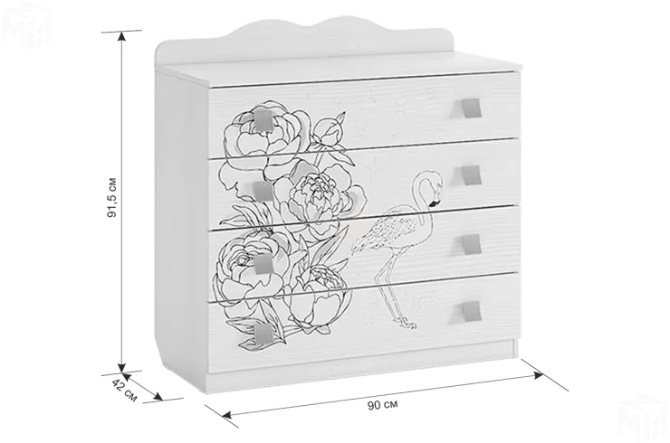  Комод  Фэнтези белый рамух