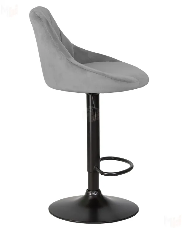 Стул барный DOBRIN LOGAN BLACK (серый велюр (MJ9-75))