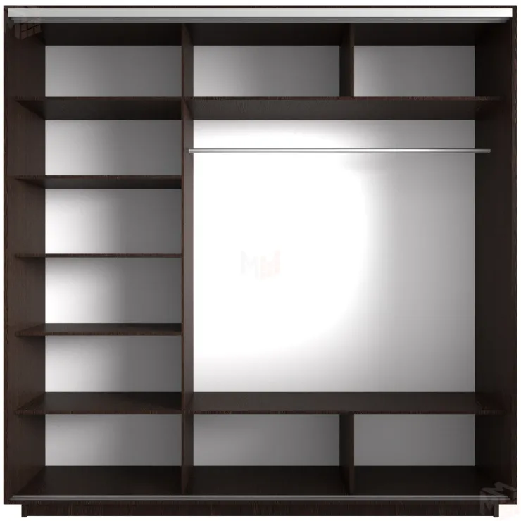 Шкаф-купе Экспресс трио 2 зеркала 2400 (Венге)