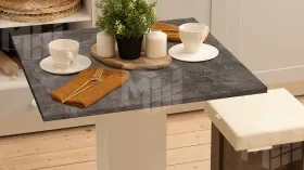 Стол обеденный Анкона Тип 1 Белый, Ателье темный