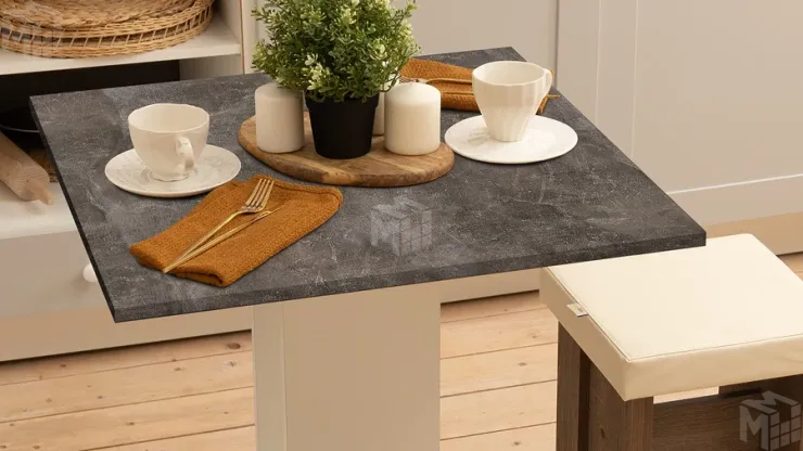 Стол обеденный Анкона Тип 1 Белый, Ателье темный