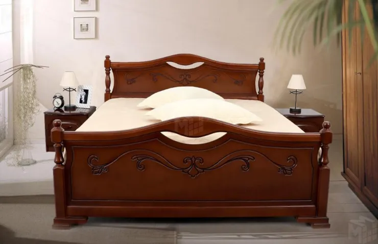 Кровать Людмила 16 орех светлый 1200х2000