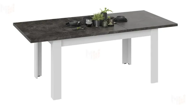 Стол обеденный Ванкувер тип 1  Белый, Ателье темный