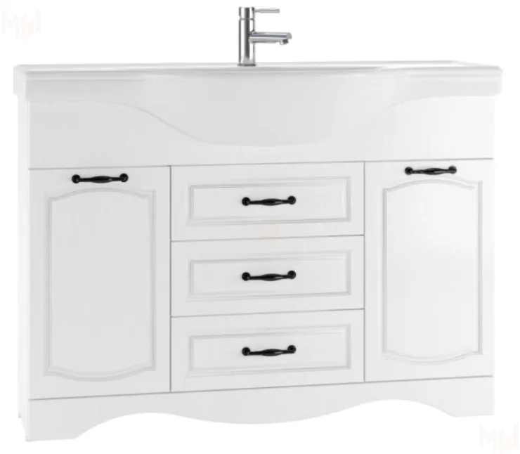 Тумба под умывальник "Классика 120" RICH белое дерево Домино