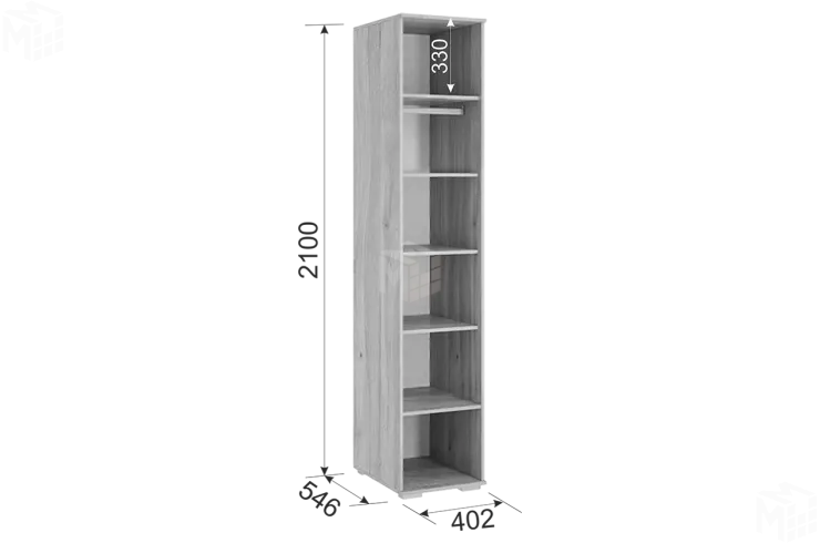 Лайк Шкаф однодверный 01.01 дуб мария/графит