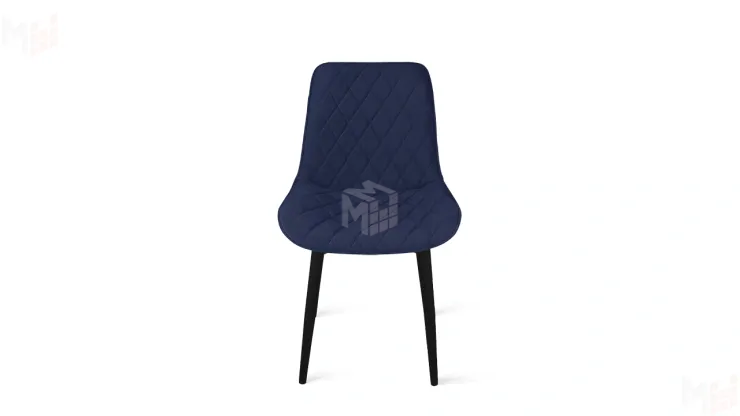 Стул OSCAR Черный муар, Велюр L005 синий