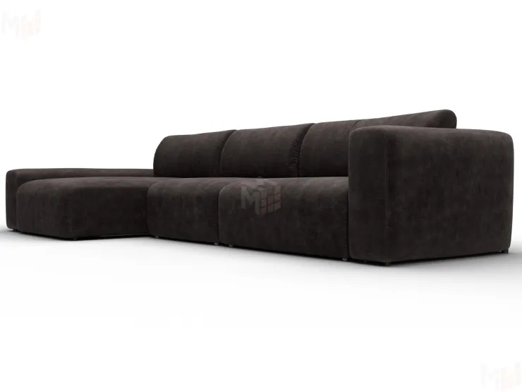 Диван угловой Лига-066 НПБ Лонг угол левый ( BRUT 17 коричневый )