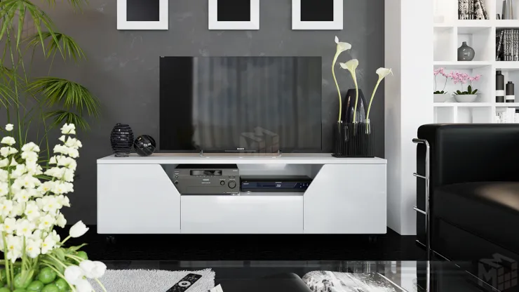 Тумба ТВ тип 4 Diamond (Белый глянец)