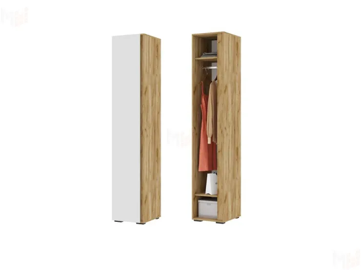 Пенал закрытый Хелен ПН 01 дуб крафт золото - белый