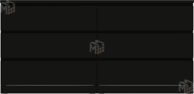 Комод Варма 6Д ясень черный