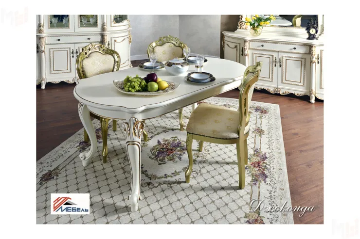 Гостиная Джоконда (сервант и комод), крем и крем/глянец