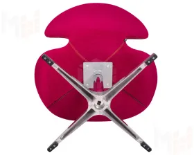 Кресло дизайнерское DOBRIN SWAN (бордо ткань AF5, алюминиевое основание)