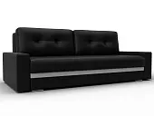 Диван прямой с декором Лига-096 НПБ ( Черный\Белый )