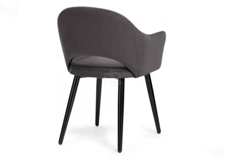 Стул Апри микровелюр графитовый / черный глянец