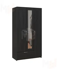 Шкаф Сириус 3 двери с зеркалом 1 ящик, венге (высота 220 см)