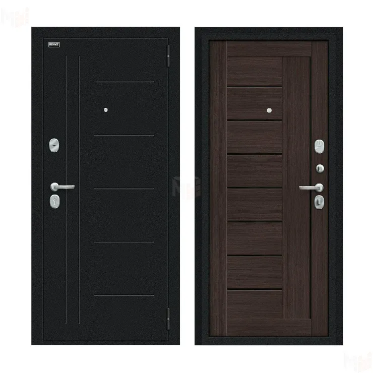 Входная металлическая дверь Проф Букле черное/Wenge Veralinga