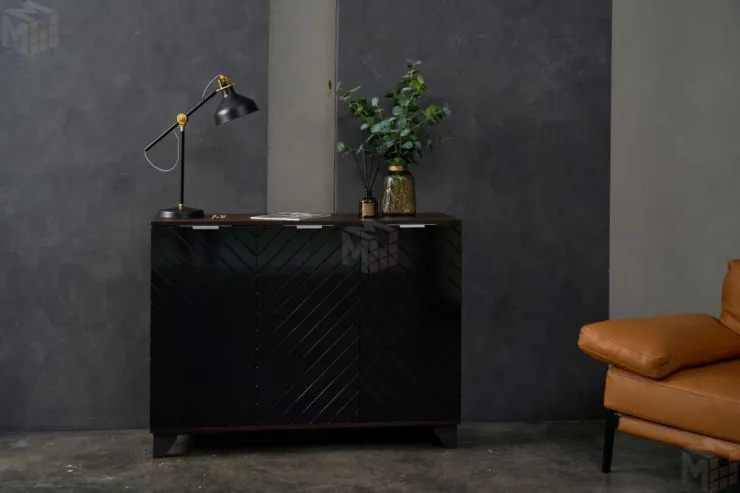 Комод Стокгольм (венге/черный матовый)