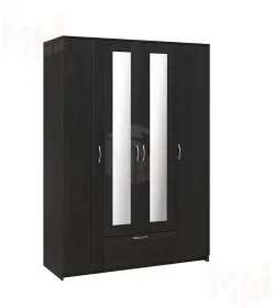Шкаф Сириус 4 двери 1 ящик (2 зеркала) высокий, венге