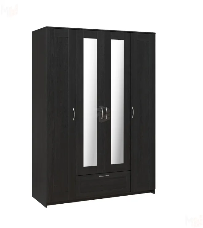 Шкаф Сириус 4 двери 1 ящик (2 зеркала) высокий, венге