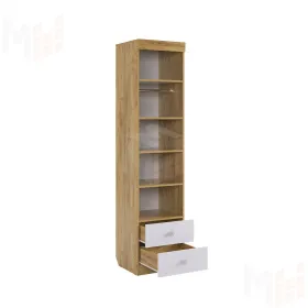 Шкаф комбинированный (с ящ. 1-створчатый) Форсаж дуб крафт золотой/белый