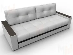 Диван прямой с декором Лига-096 НПБ ( Белый\Черный )