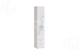  Шкаф комбинированный Гламур белый/белый глянец