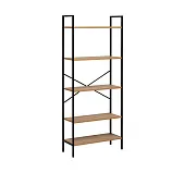 Стеллаж Leset Стилвуд 25 широкий, 5 полок (Чёрный/Дуб крафт золотой)