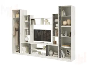 Гостиная Атлантида-5, крафт белый/бетон