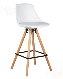Стул полубарный DOBRIN RONNI (ножки светлый бук, белый (ZL-W-02))