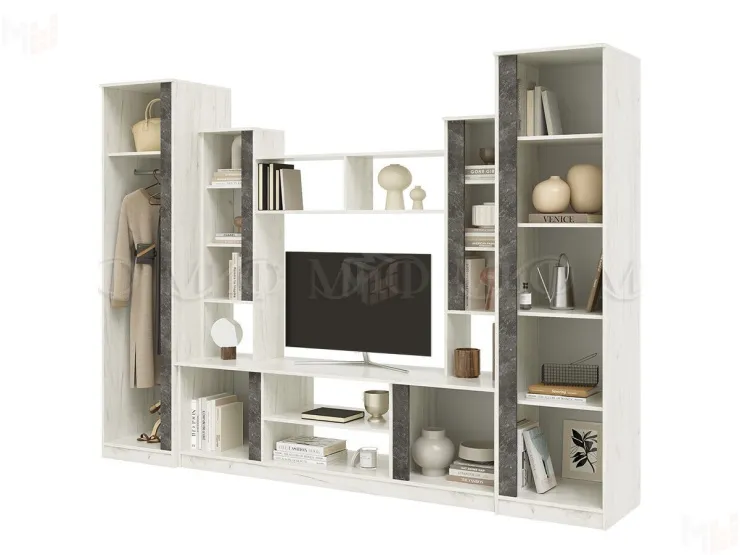 Гостиная Атлантида-5, крафт белый/бетон