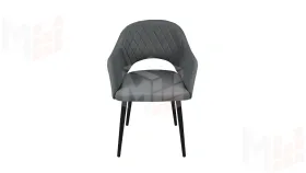 Стул София Т6 Черный муар, Велюр D016 темно-серый