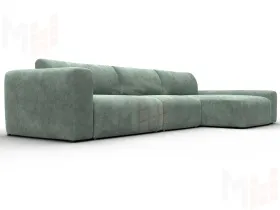 Диван угловой Лига-066 НПБ Лонг угол правый ( BRUT 08 зеленый )