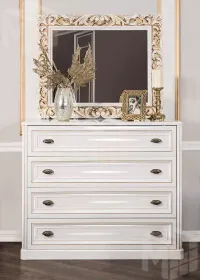 Комод Натали 4 ящ. широкий белый глянец