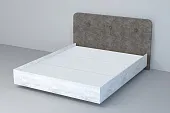 Кровать 031 Эго  Бетон Светлый/Стальной Серый (Пуговицы) ЛН 1600х2000