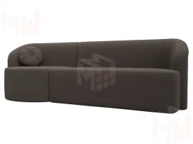 Диван прямой Лига-027 угол левый ( Амур коричневый )