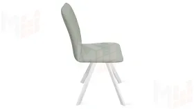Стул Стенли К2 Белый матовый, Велюр Confetti Silver