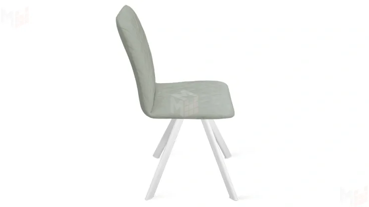 Стул Стенли К2 Белый матовый, Велюр Confetti Silver