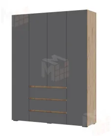 Шкаф 4х створчатый Хелен ШК 05 дуб крафт золото - серый графит
