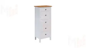 Комод Кымор 5 ящиков белый/светло-коричневый
