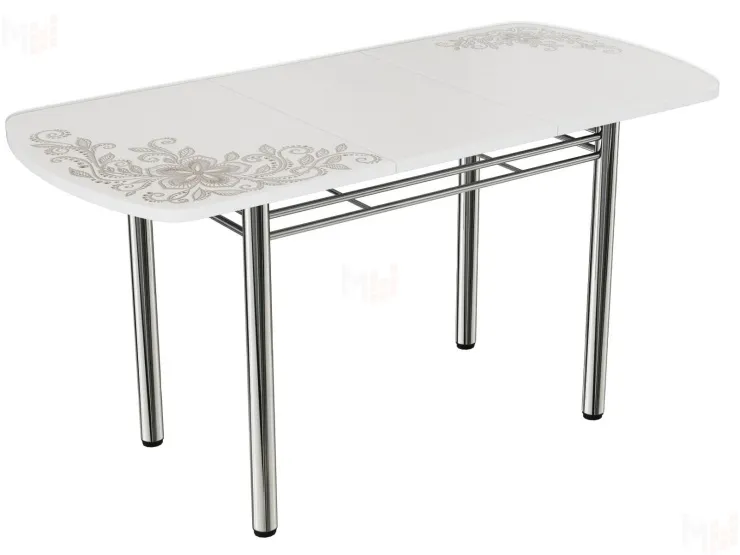 Стол раздвижной с фотопечатью Орнамент, ноги трилогия