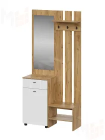 Вешалка Милан (исполнение 1) Дуб Золотой/Белый Матовый