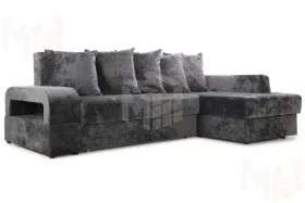 Диван угловой Марго Серый Правый Велюр