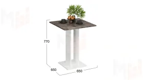 Стол обеденный Анкона Тип 1 Белый, Ателье темный