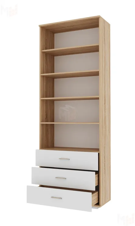 Шкаф с 3-мя ящиками ИТАЛИЯ ШК3Я-800 Сонома-Белый глянец