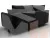 Диван прямой Лига-064 НПБ ( SEVEN 35 черный )