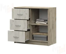 Комод с 3 ящиками и 1 створкой Басса КМ-553 М дуб крафт