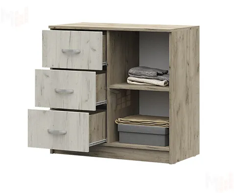 Комод с 3 ящиками и 1 створкой Басса КМ-553 М дуб крафт