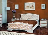 Кровать Карина-10 (160*200) дуб мол/светлый кожзам