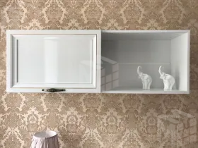 Полка навесная книжная Натали белый глянец